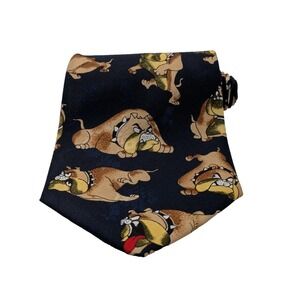 Gold City Hand Made Silk Novelty Tie Bulldogs Wide